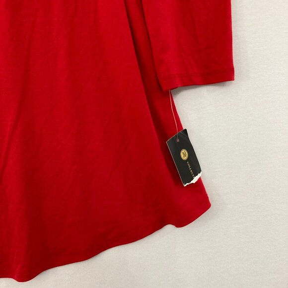 New JM Collection Top size XL Red Sequins Evening Cold Shoulder Stretch Romantic - Picture 5 of 10